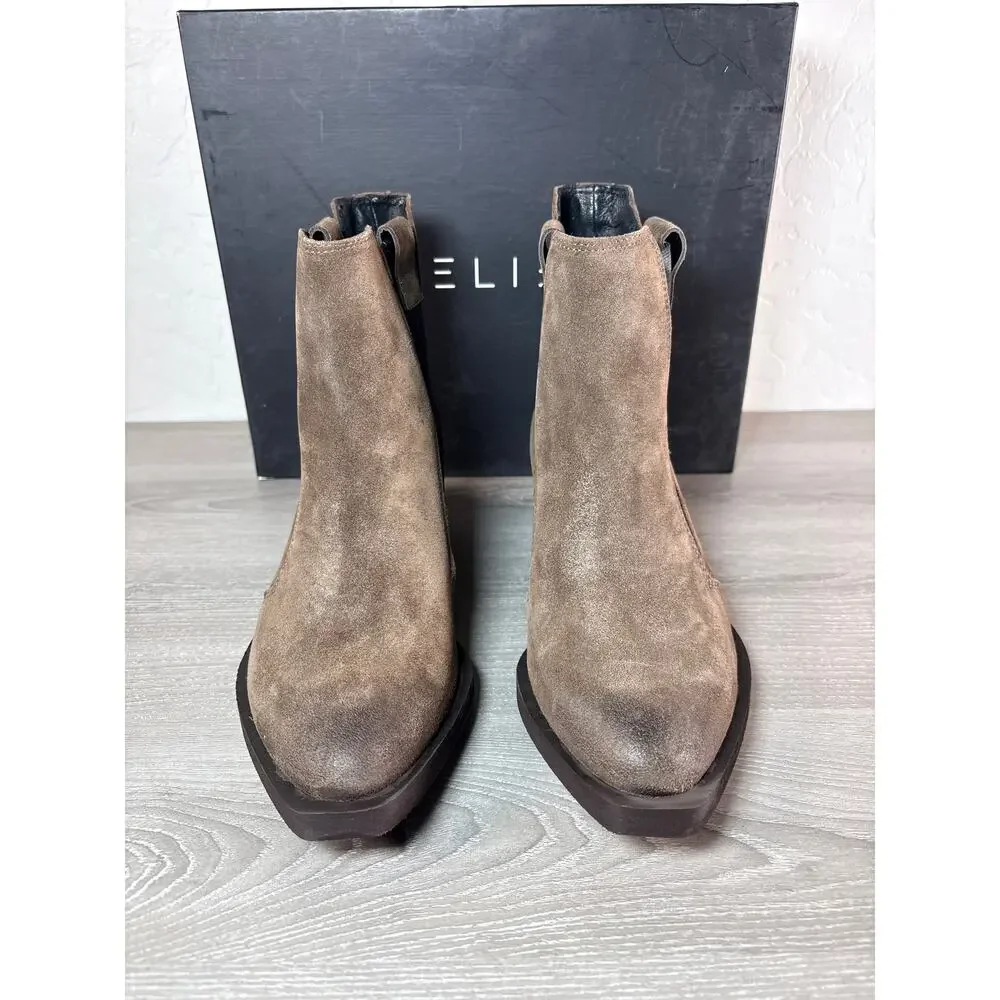 Ateliers‎ Bodhi Women'sBrown Oilked Suede Leather Boots Size 37 US 7- NIB